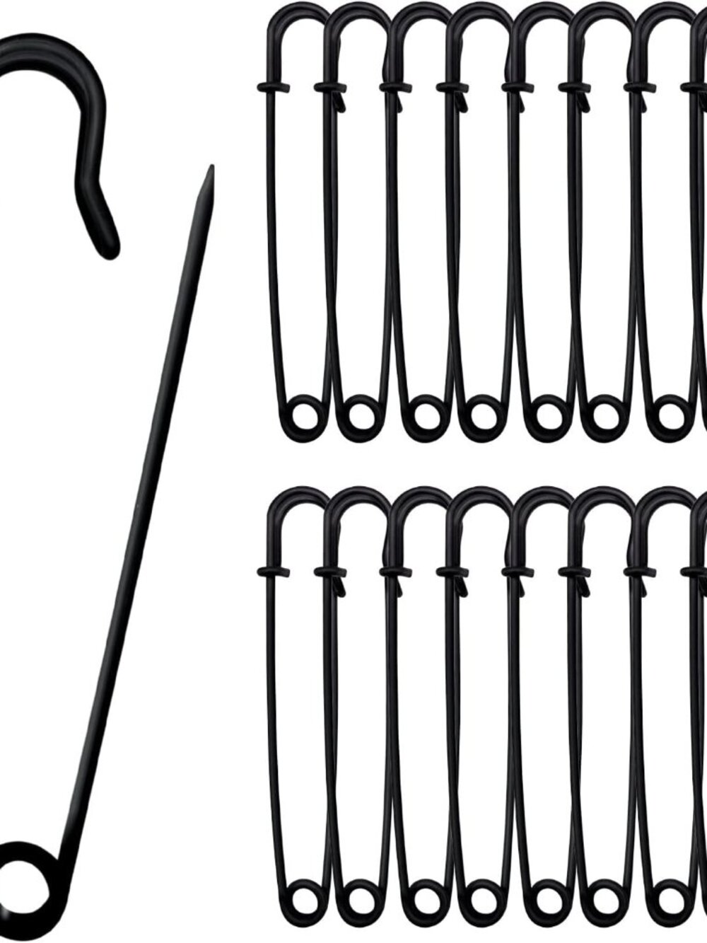 Safety Pins Upgraded, 4" Large Safety Pin Pack of 15 for Clothes Leather Canvas